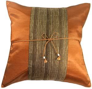 Copper Brown Silk Throw Pillow Cover