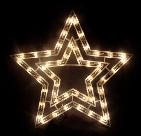 17 inch Clear Lighted Indoor/Outdoor Star Christmas Window Silhouette Decoration