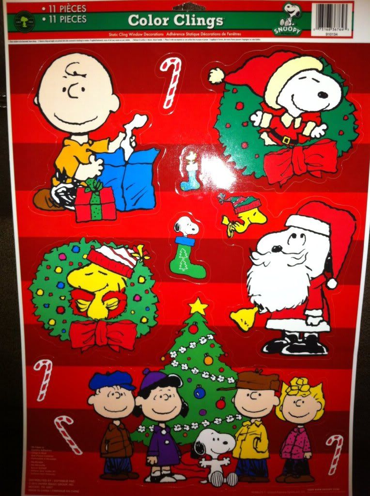 Charlie Brown Christmas Window Stickers Decorations