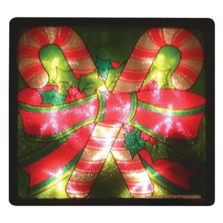EMERALD Candy Cane Lighted Window Decoration Sold in packs of 6