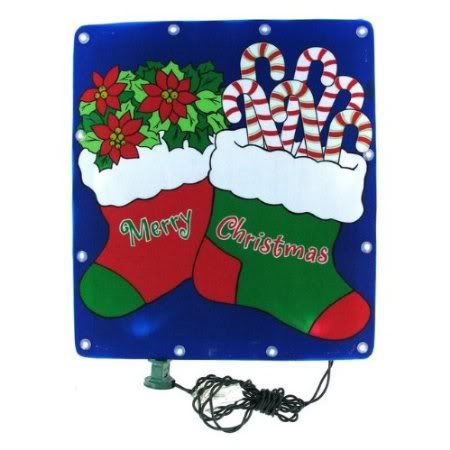 EMERALD Double Stocking Lighted Decoration Pack of 6