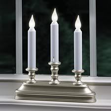 Three Tier Warm White Flame Holiday Candle - Pewter