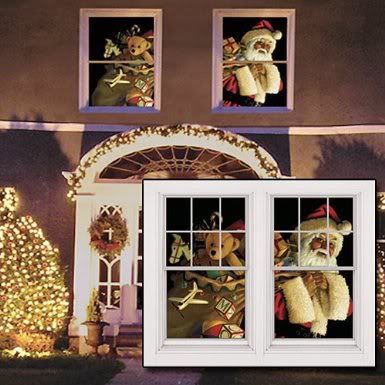 Santa Claus with Toy Sack Window Scene