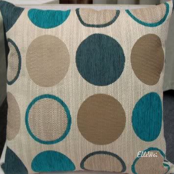 One-side Blue Circle Chenille Pillow Cover