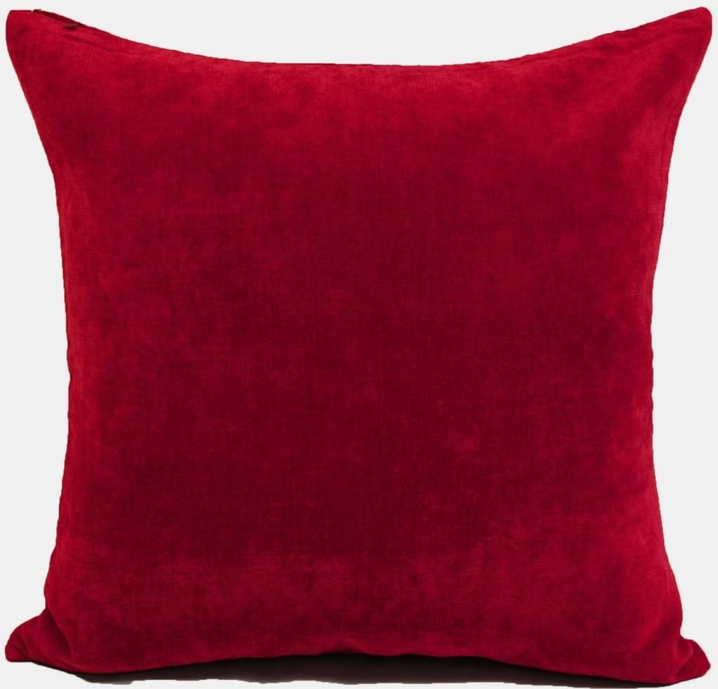 Red Chenille Pillow Cover
