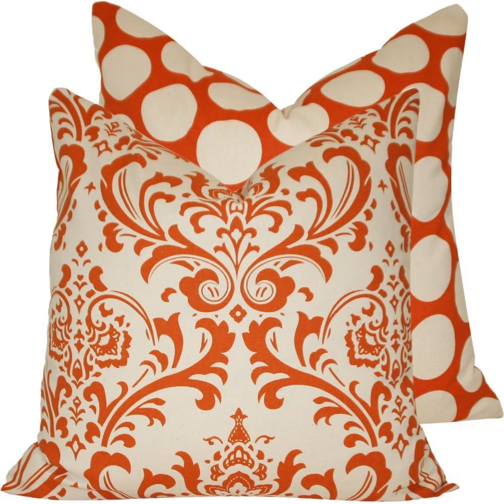 Orange and Cream Hues Pillow Cover