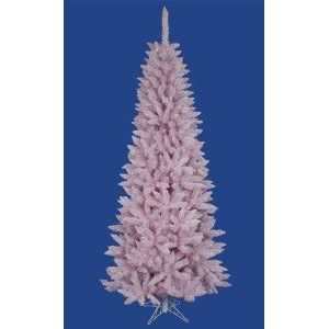 6.5' Flocked Cupcake Pink Artificial Spruce Slim Christmas Tree - Unlit