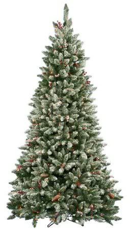 Pre-Lit Frosted Edina Slim Artificial Christmas Tree - Clear Lights