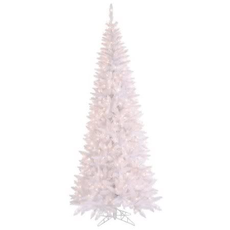 Pre-Lit White Fir Slim Artificial Christmas Tree - Clear Lights