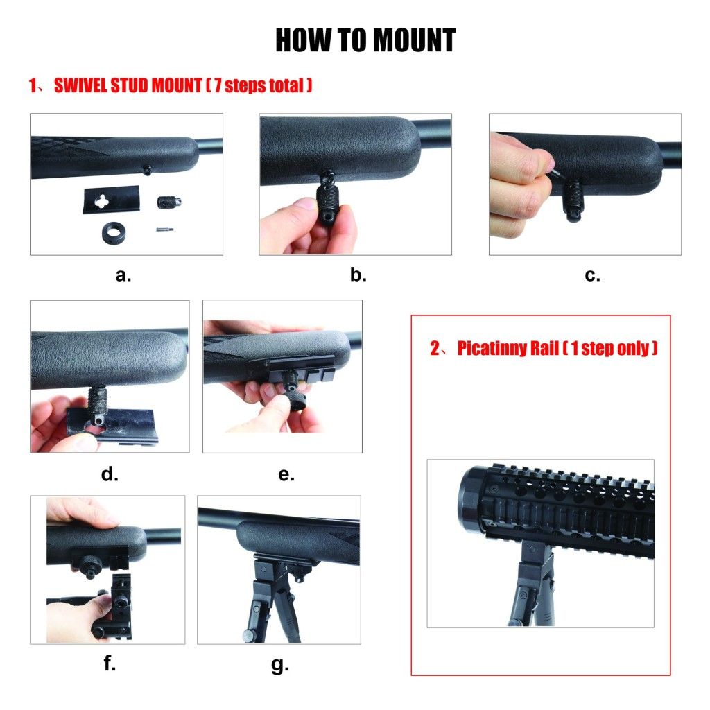 Bipod BP-59S Foldable aluminum bipod, extends from 7.1" to 8.66" by CCOP-USA How To Mount Bipod On Rifle How To Mount Bipod On Rifle Bipod BP-59S Foldable aluminum bipod, extends from 7.1" to 8.66" by CCOP-USA