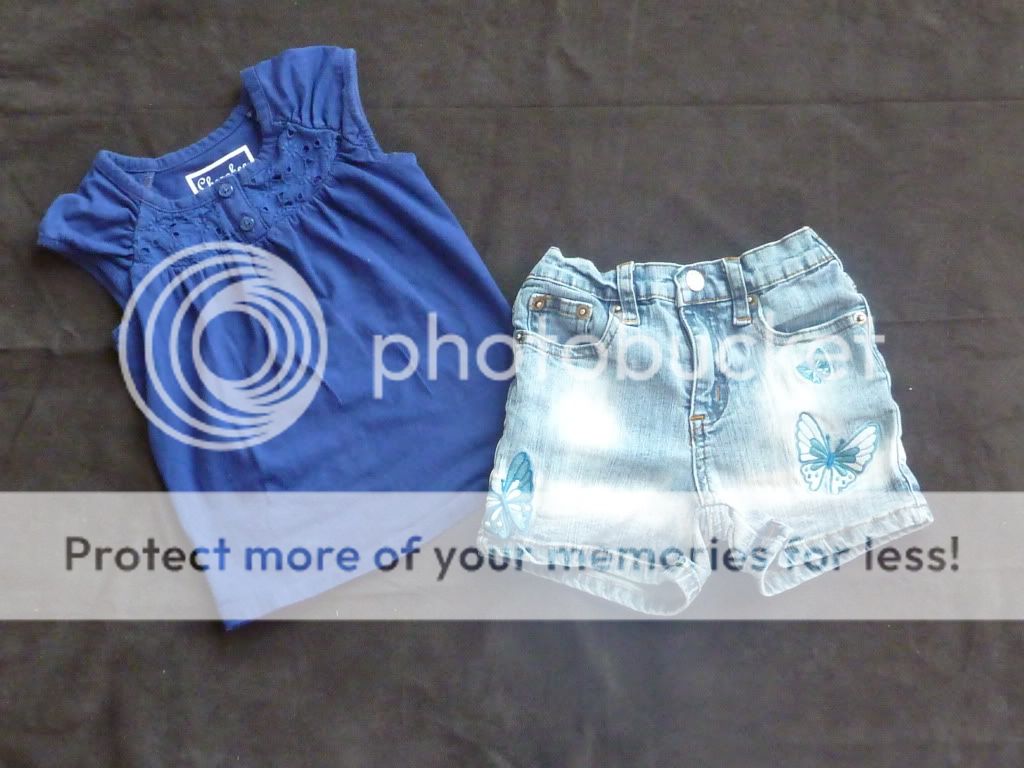 Cherokee 3T navy top & Zana Di 3T jean shorts