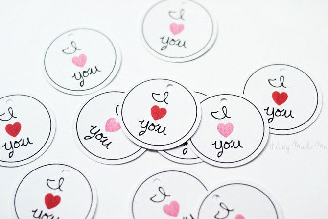 "I Heart You" Free Printable Valentine's Day Gift Tags